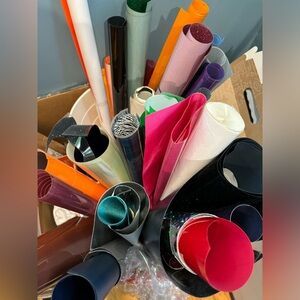 Big load of heat-applied vinyls, glitters and flocking!